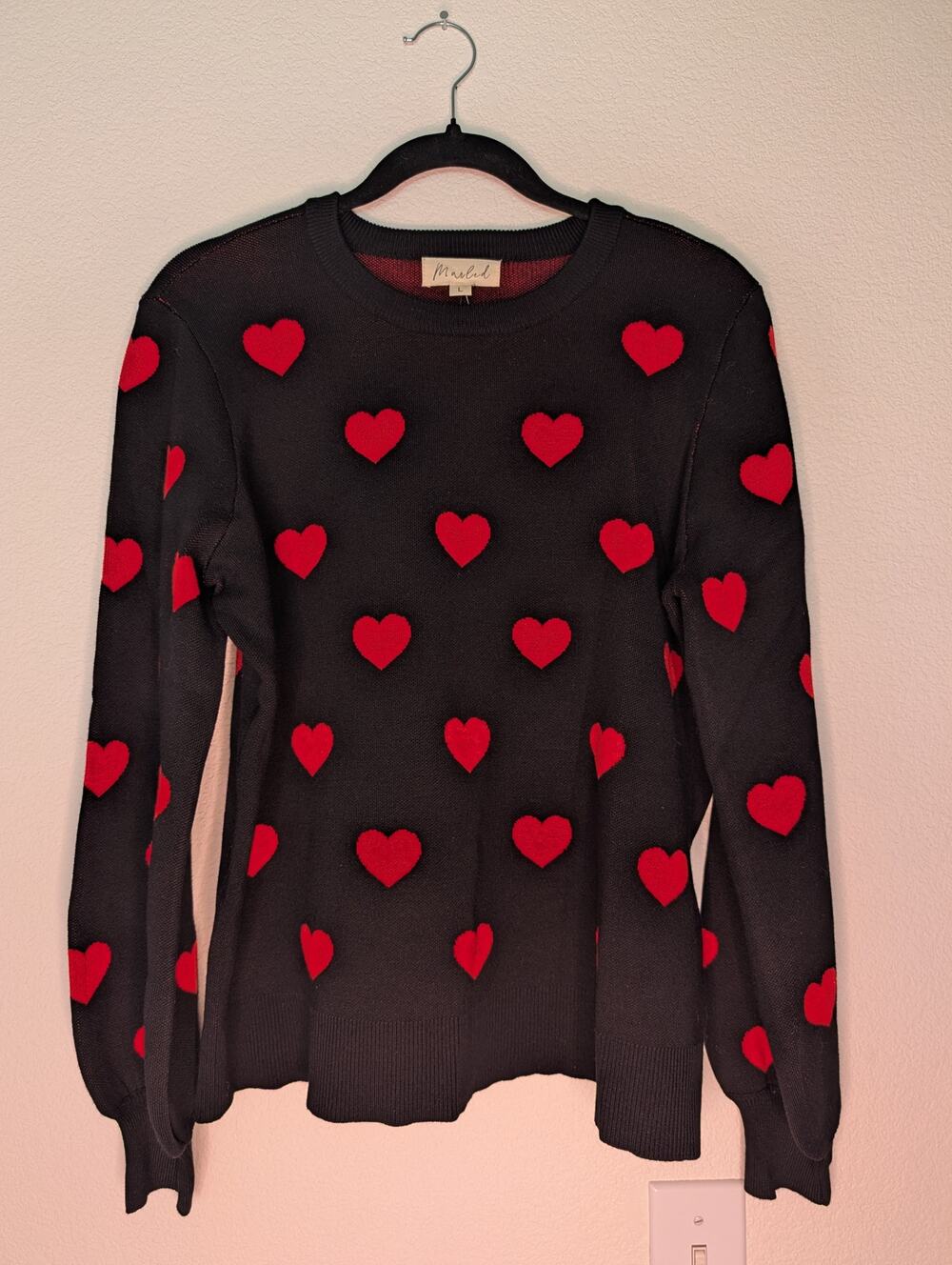 Marled NWT Thick Soft Heart Sweater L Valentine's Romantic